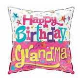 17 Inch Happy Grandma Square Foil Balloon 50